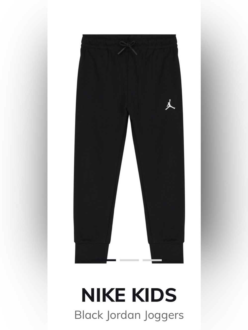 Jordan Kids Black Joggers with White Jumpman